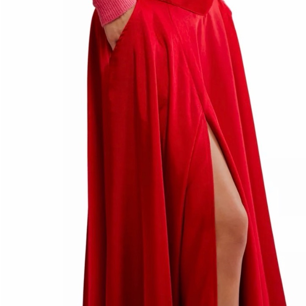 Free People Red A-Line Skirt